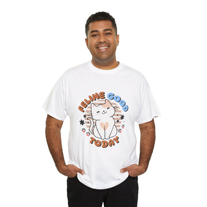 "Feline Good" Cat T-Shirt - White