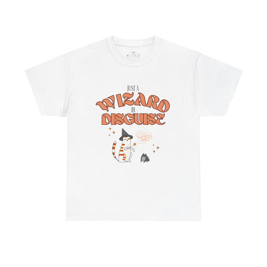 "Wizard in Disguise" Cat T-Shirt - White