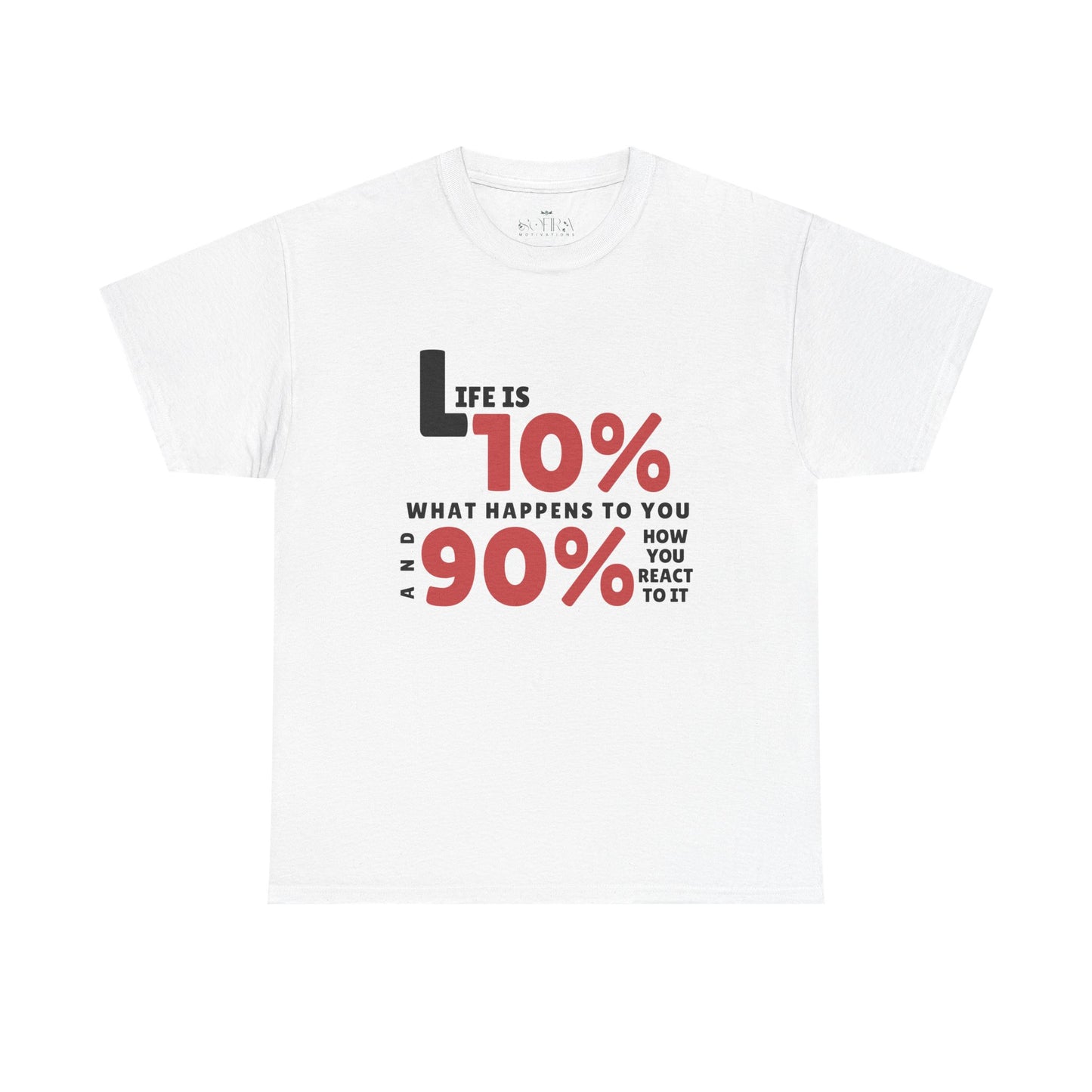 "90% Mindset" Motivational T-Shirt - White