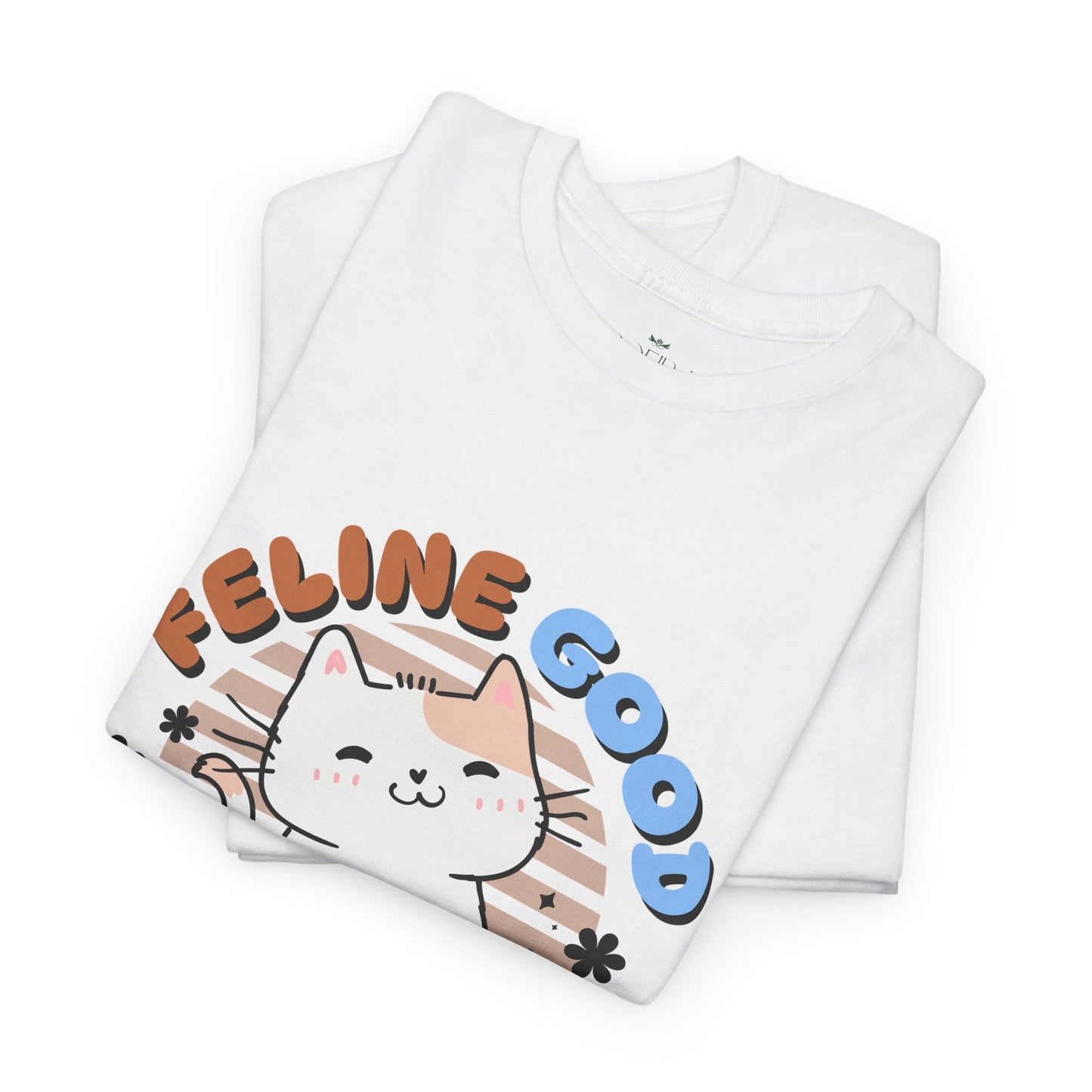 "Feline Good" Cat T-Shirt - White