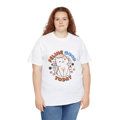 "Feline Good" Cat T-Shirt - White