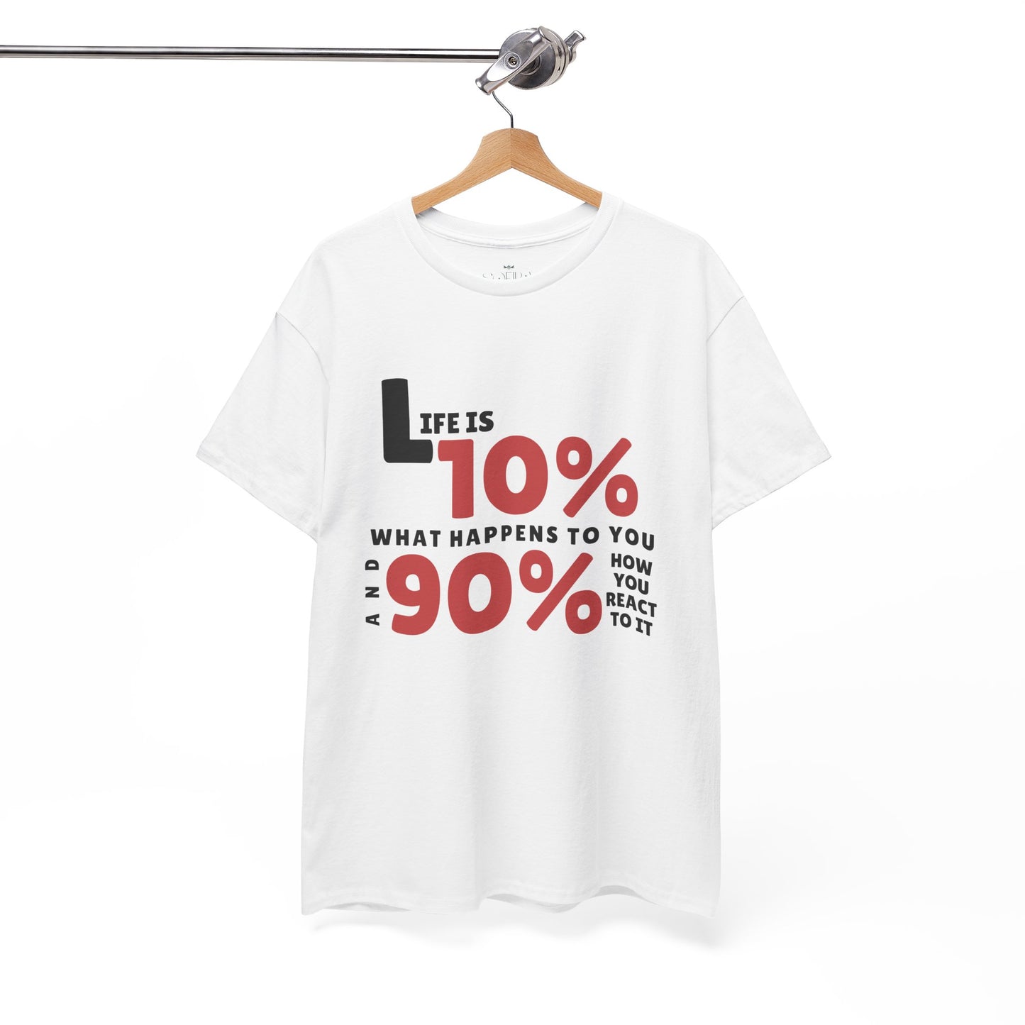 "90% Mindset" Motivational T-Shirt - White