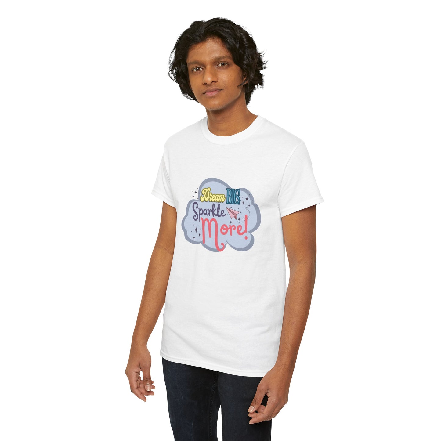 "Dream Big, Sparkle More" Fantasy T-Shirt - White