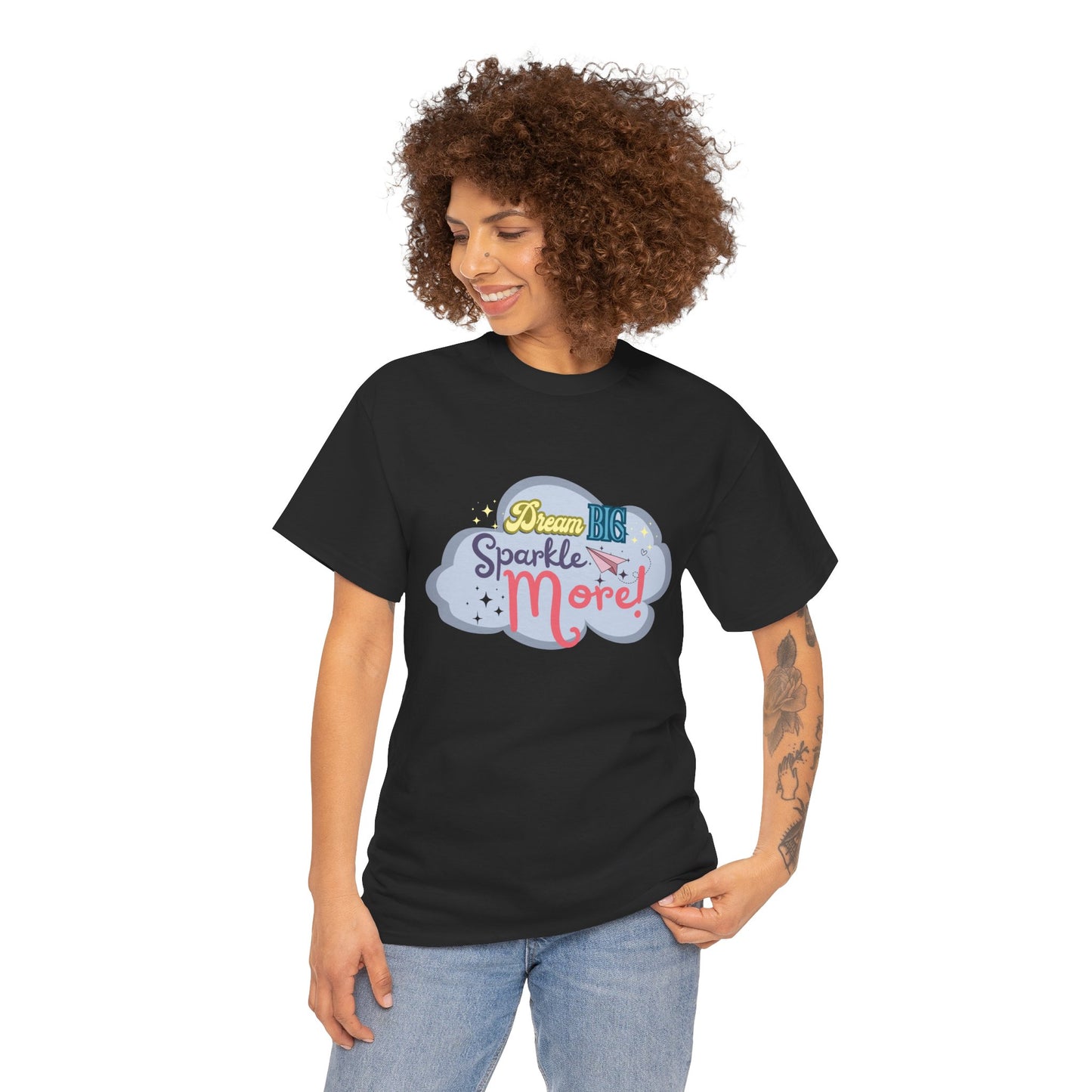 "Dream Big, Sparkle More" Fantasy T-Shirt - Black