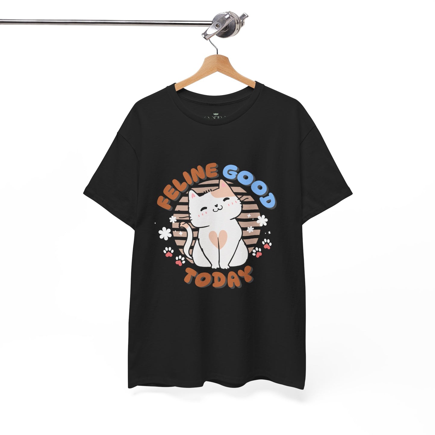 "Feline Good" Cat T-Shirt - Black