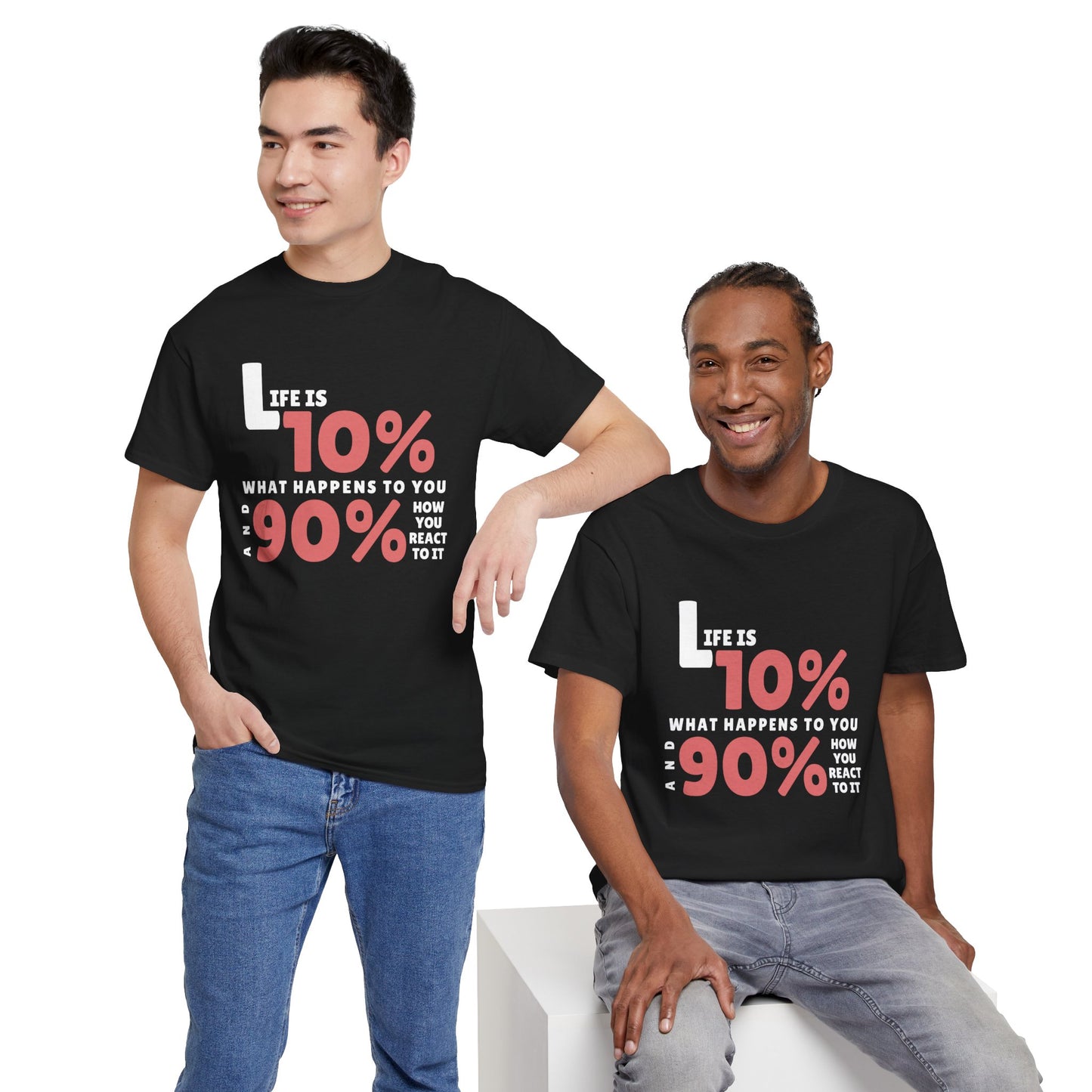 "90% Mindset" Motivational T-Shirt - Black