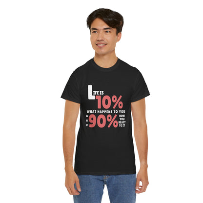 "90% Mindset" Motivational T-Shirt - Black