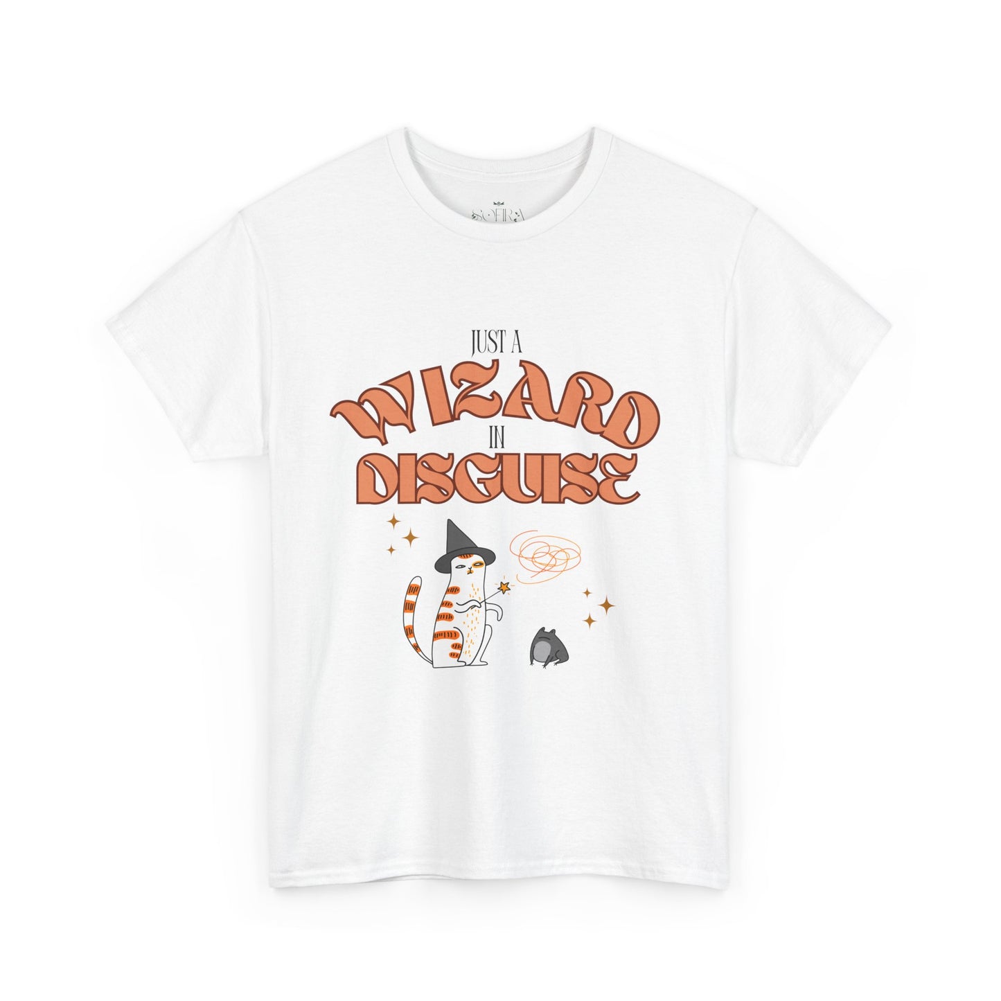 "Wizard in Disguise" Cat T-Shirt - White