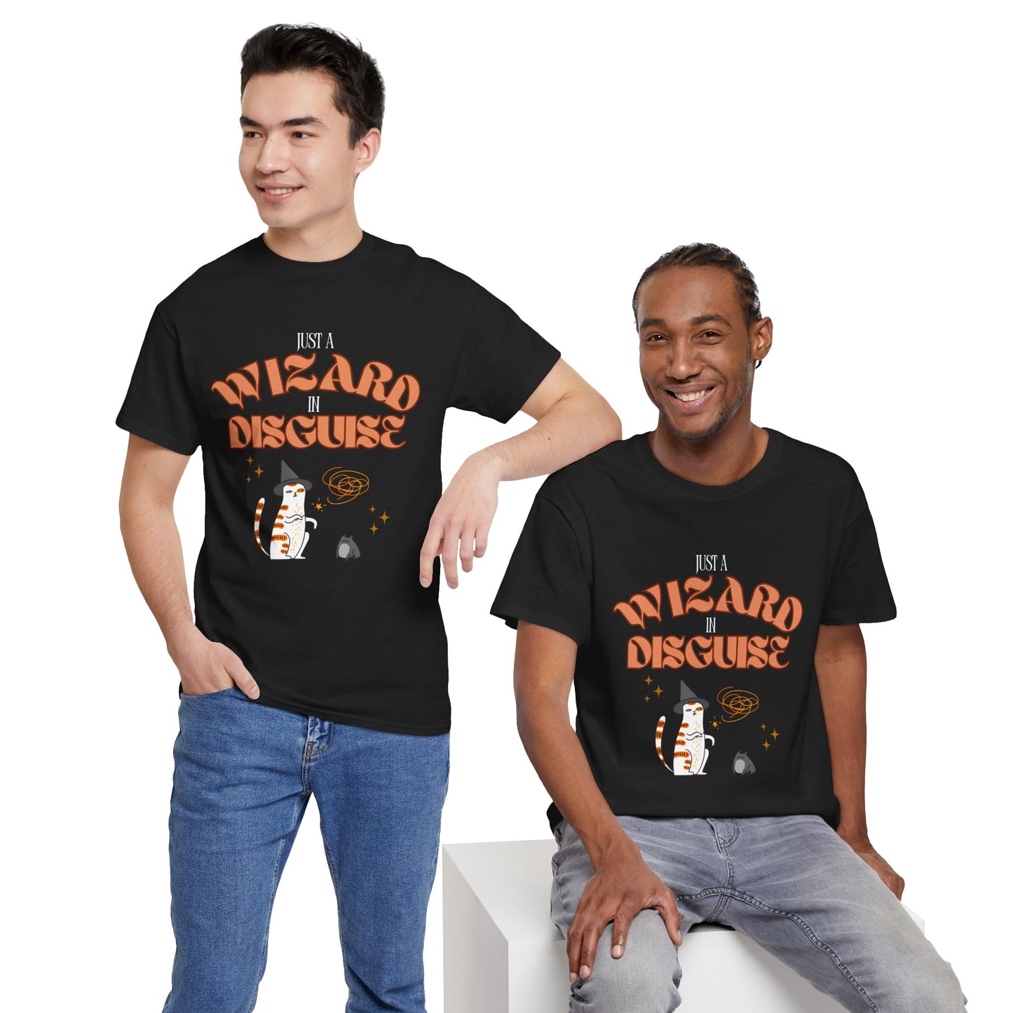 "Wizard in Disguise" Cat T-Shirt - Black