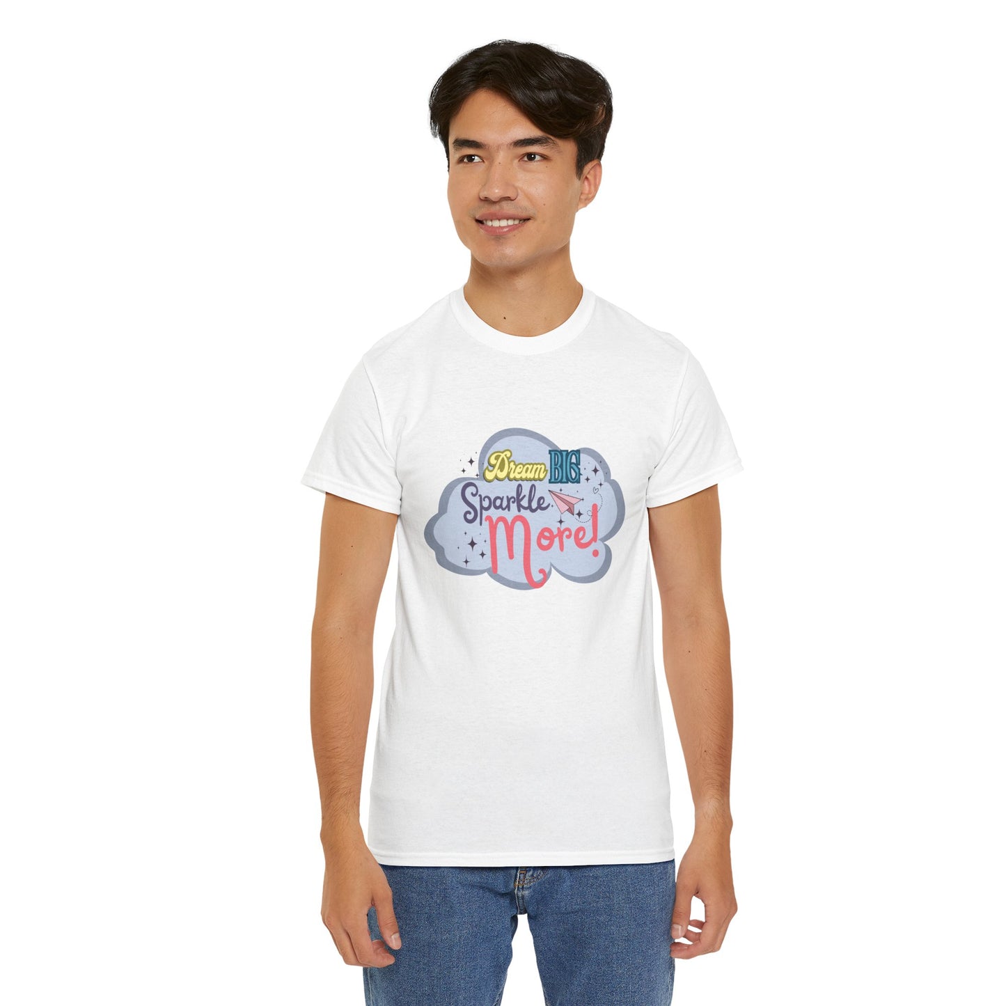 "Dream Big, Sparkle More" Fantasy T-Shirt - White