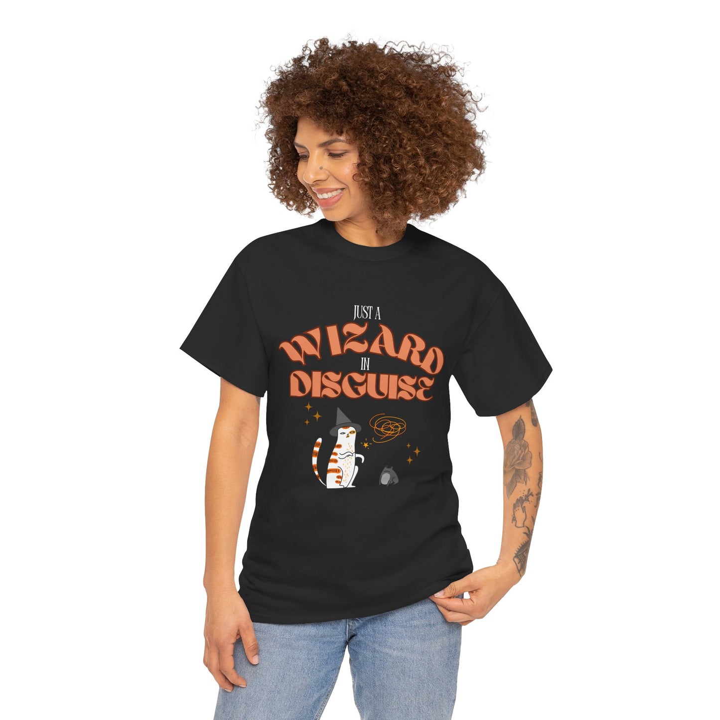 "Wizard in Disguise" Cat T-Shirt - Black