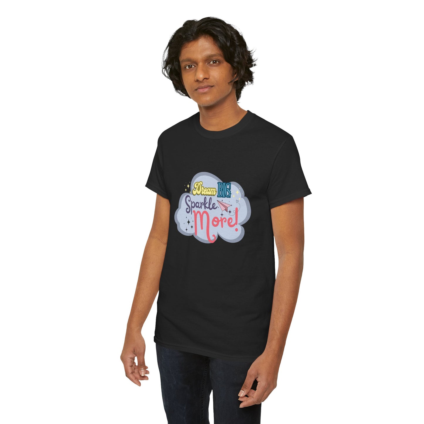 "Dream Big, Sparkle More" Fantasy T-Shirt - Black