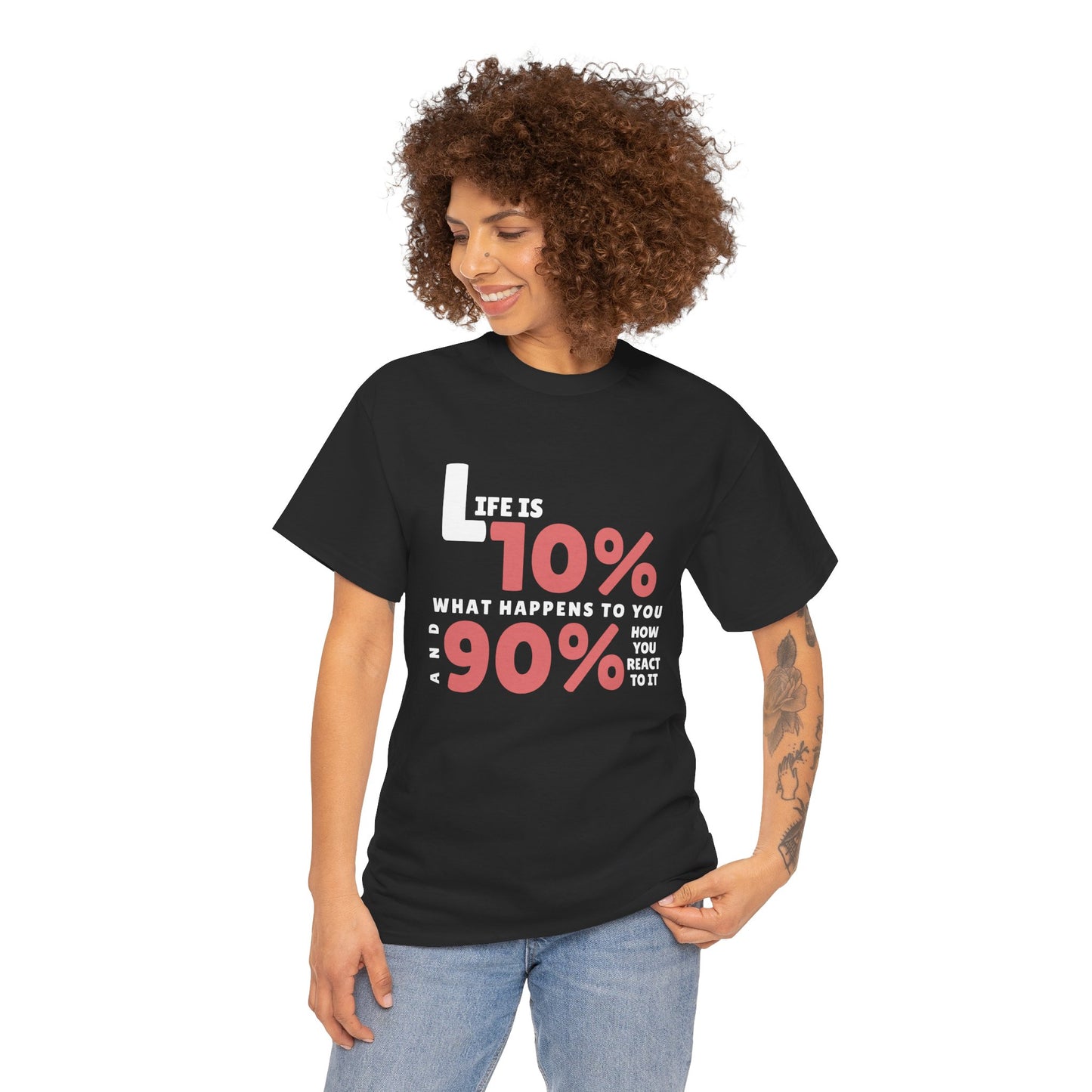 "90% Mindset" Motivational T-Shirt - Black