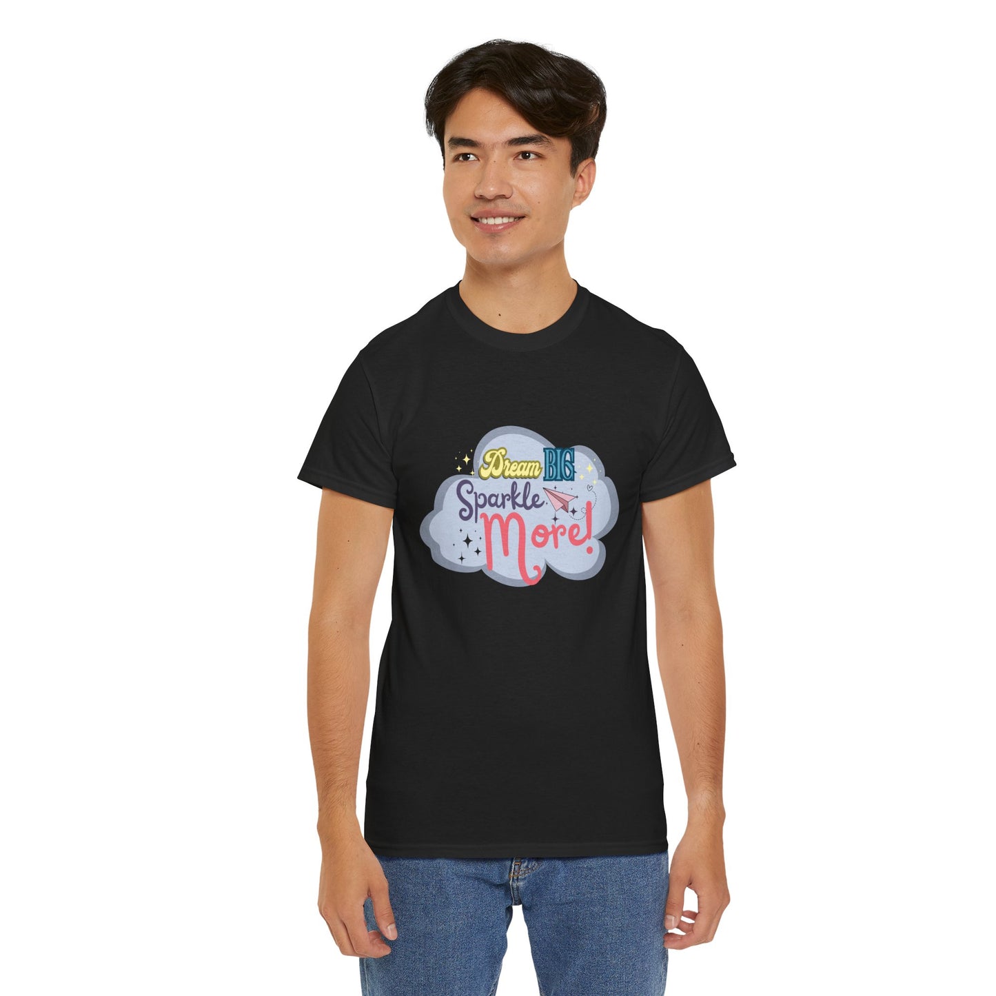 "Dream Big, Sparkle More" Fantasy T-Shirt - Black