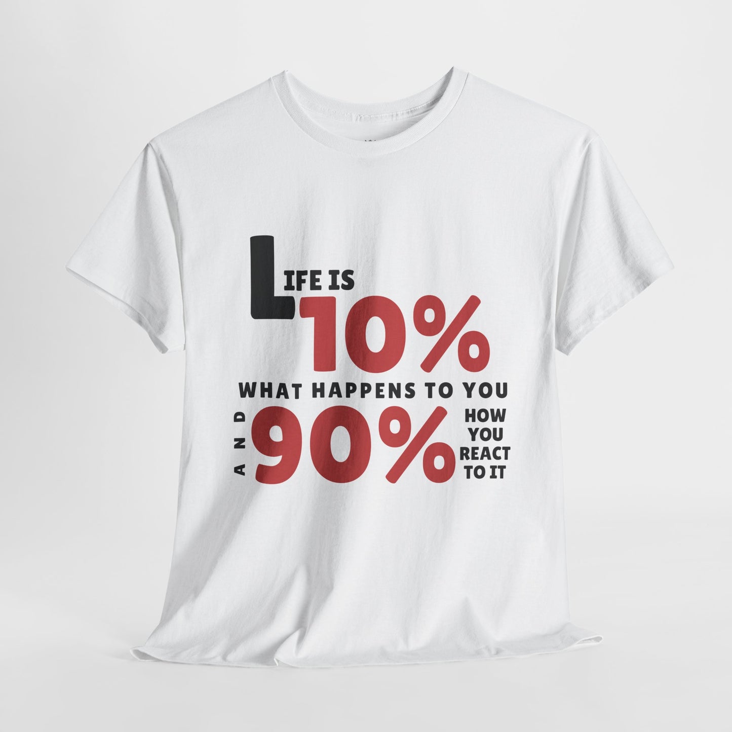 "90% Mindset" Motivational T-Shirt - White