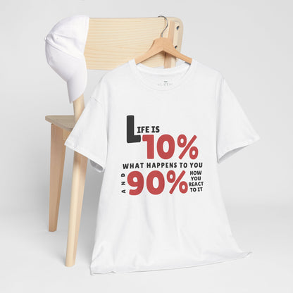 "90% Mindset" Motivational T-Shirt - White