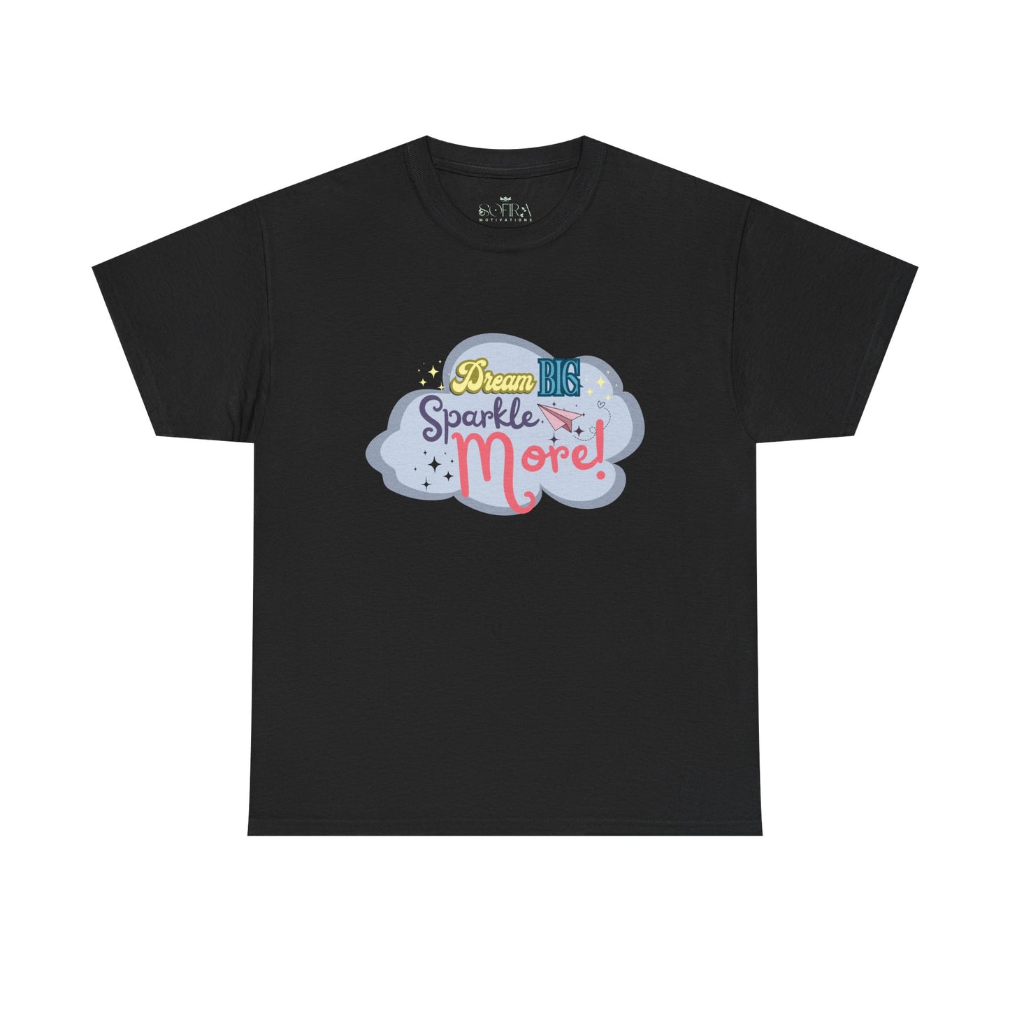 "Dream Big, Sparkle More" Fantasy T-Shirt - Black