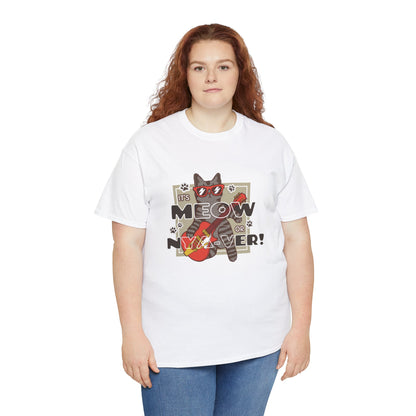 "Meow or Never" Cat T-Shirt - White