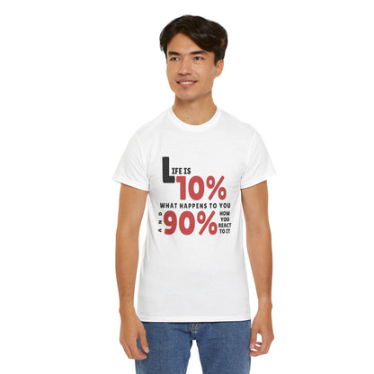 "90% Mindset" Motivational T-Shirt - White