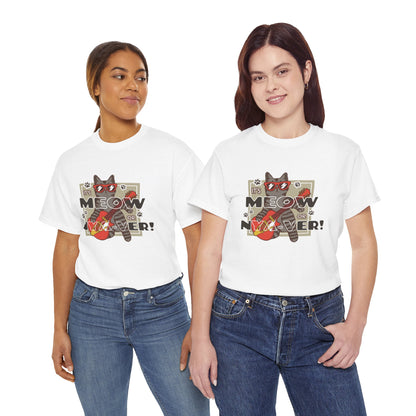 "Meow or Never" Cat T-Shirt - White