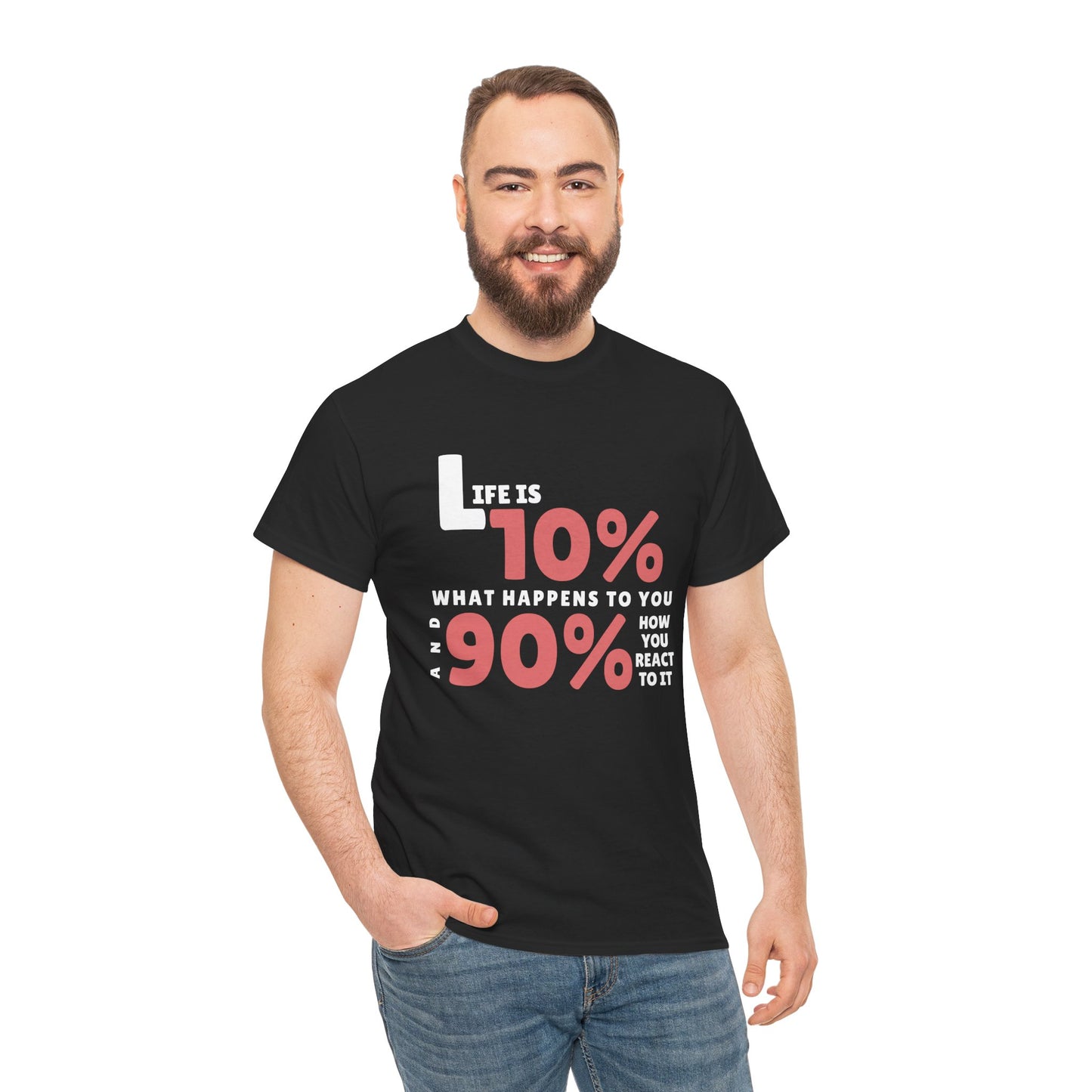 "90% Mindset" Motivational T-Shirt - Black