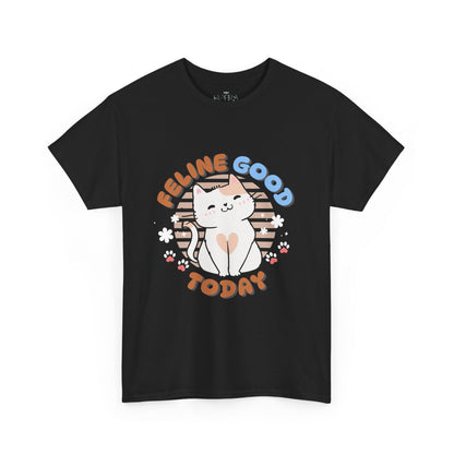 "Feline Good" Cat T-Shirt - Black