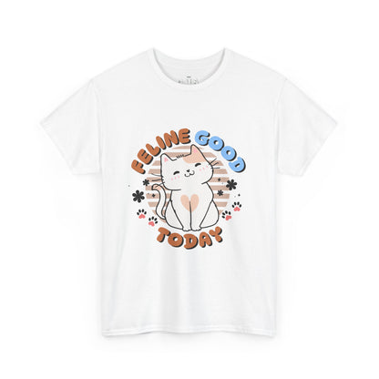 "Feline Good" Cat T-Shirt - White