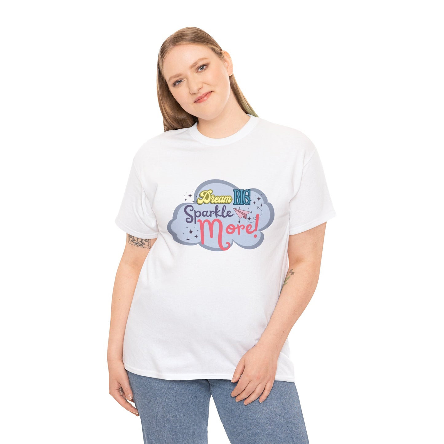 "Dream Big, Sparkle More" Fantasy T-Shirt - White