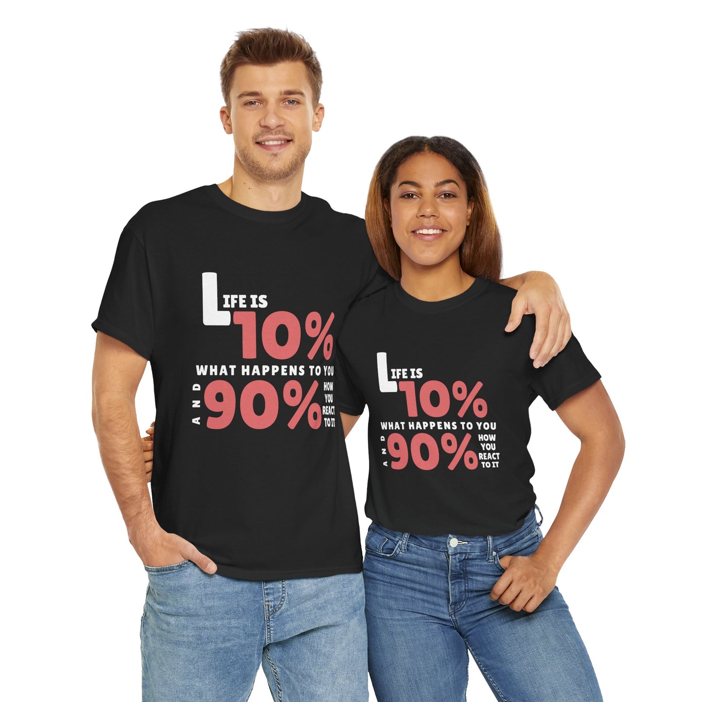 "90% Mindset" Motivational T-Shirt - Black