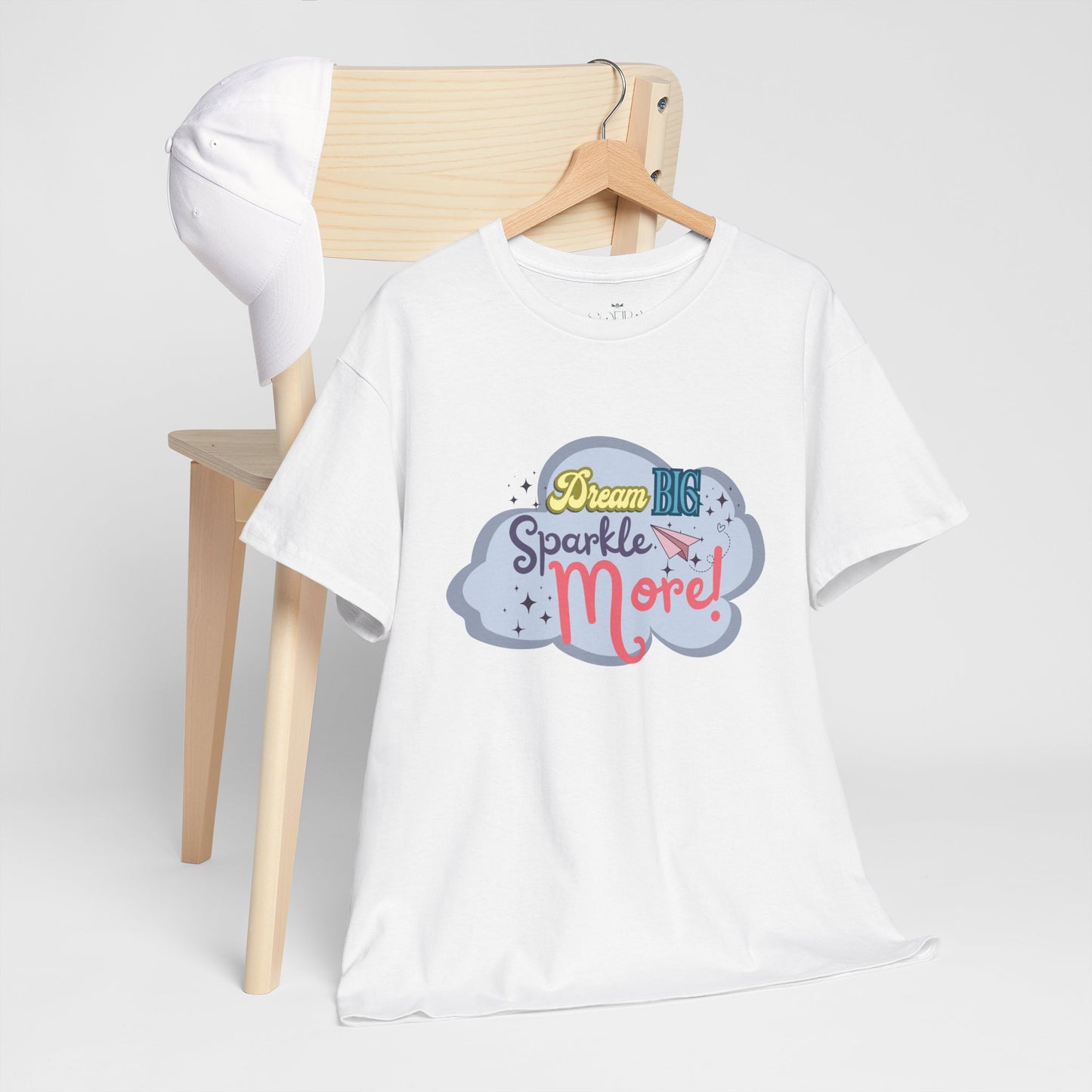 "Dream Big, Sparkle More" Fantasy T-Shirt - White