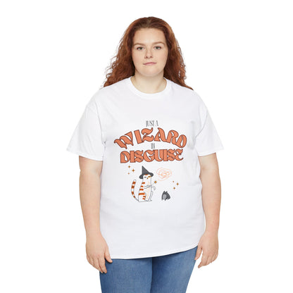 "Wizard in Disguise" Cat T-Shirt - White