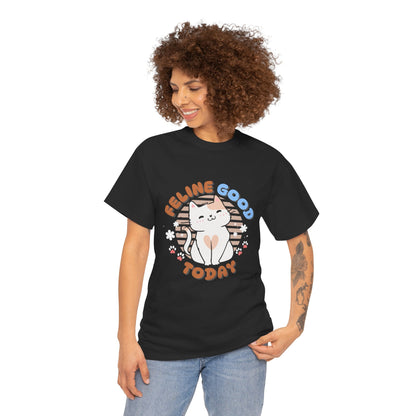 "Feline Good" Cat T-Shirt - Black