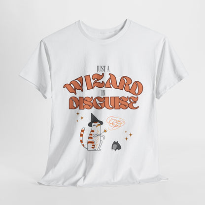 "Wizard in Disguise" Cat T-Shirt - White