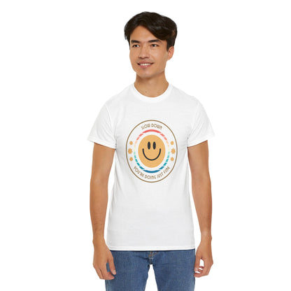 "Slow Down & Smile" Motivational T-Shirt - White