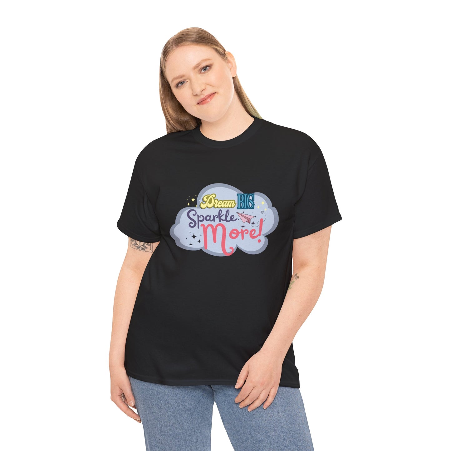 "Dream Big, Sparkle More" Fantasy T-Shirt - Black