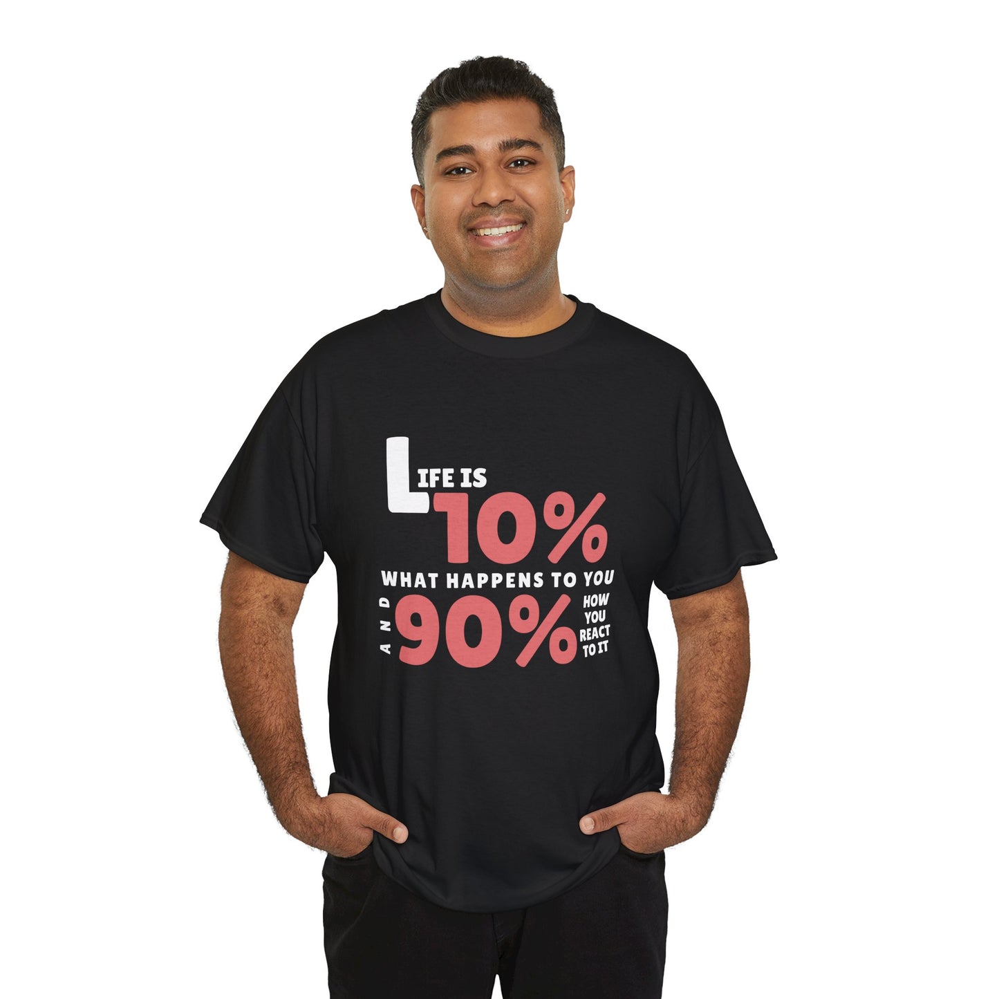 "90% Mindset" Motivational T-Shirt - Black