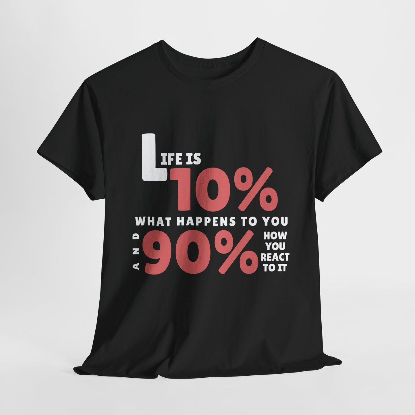 "90% Mindset" Motivational T-Shirt - Black