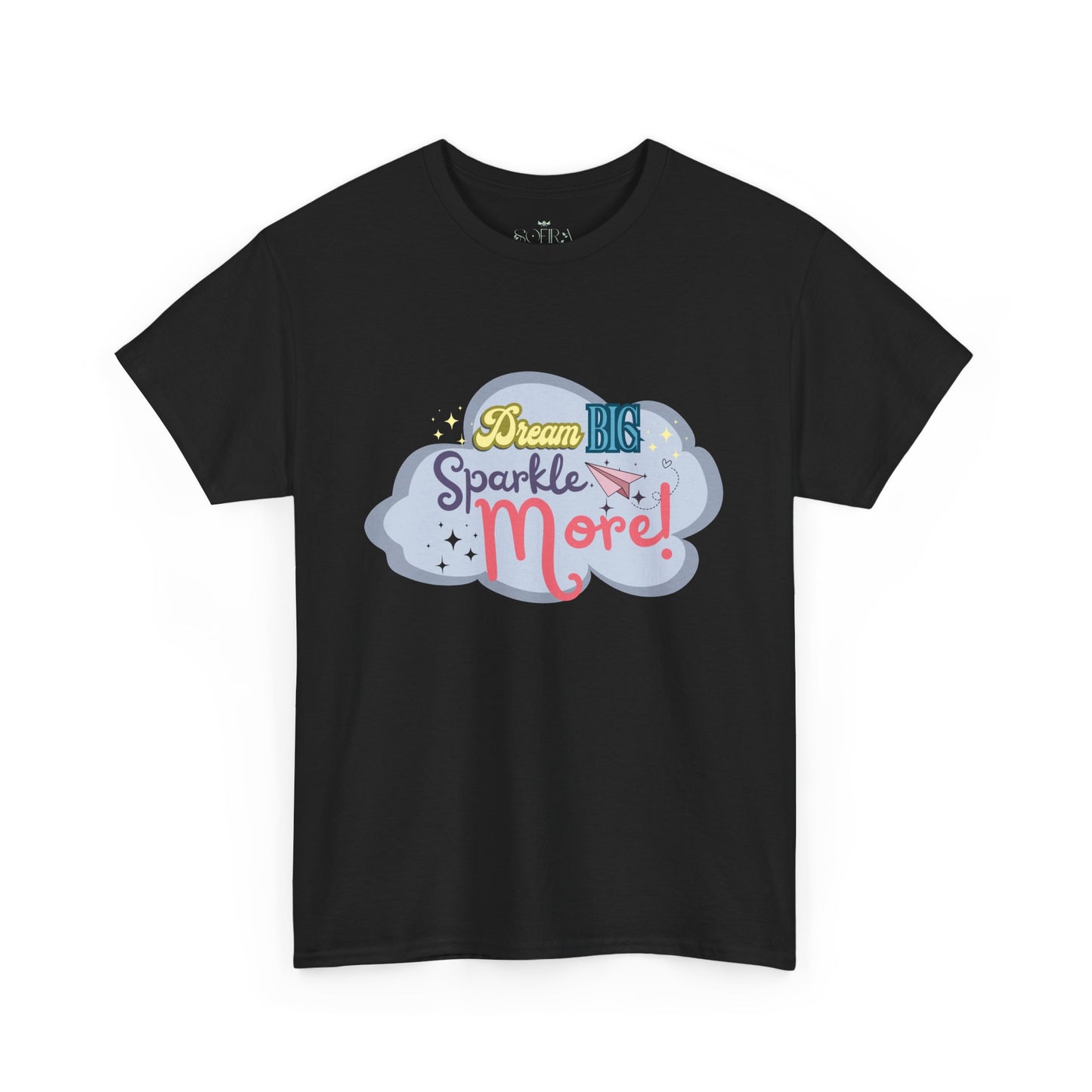 "Dream Big, Sparkle More" Fantasy T-Shirt - Black