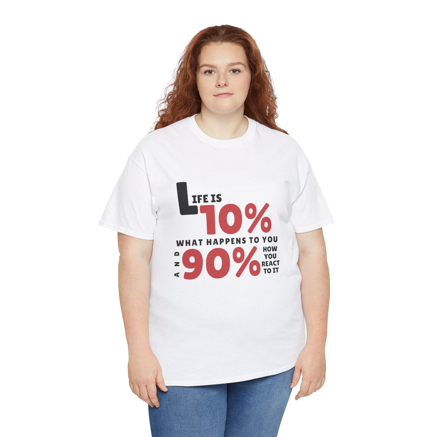 "90% Mindset" Motivational T-Shirt - White