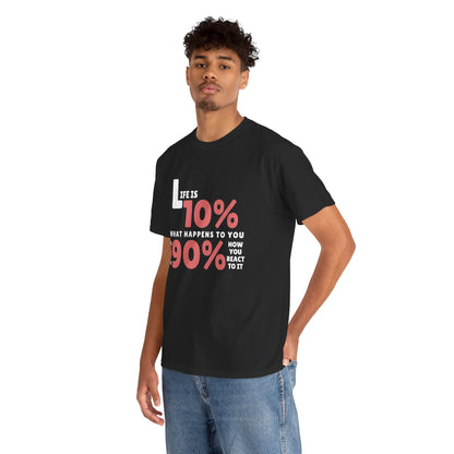 "90% Mindset" Motivational T-Shirt - Black