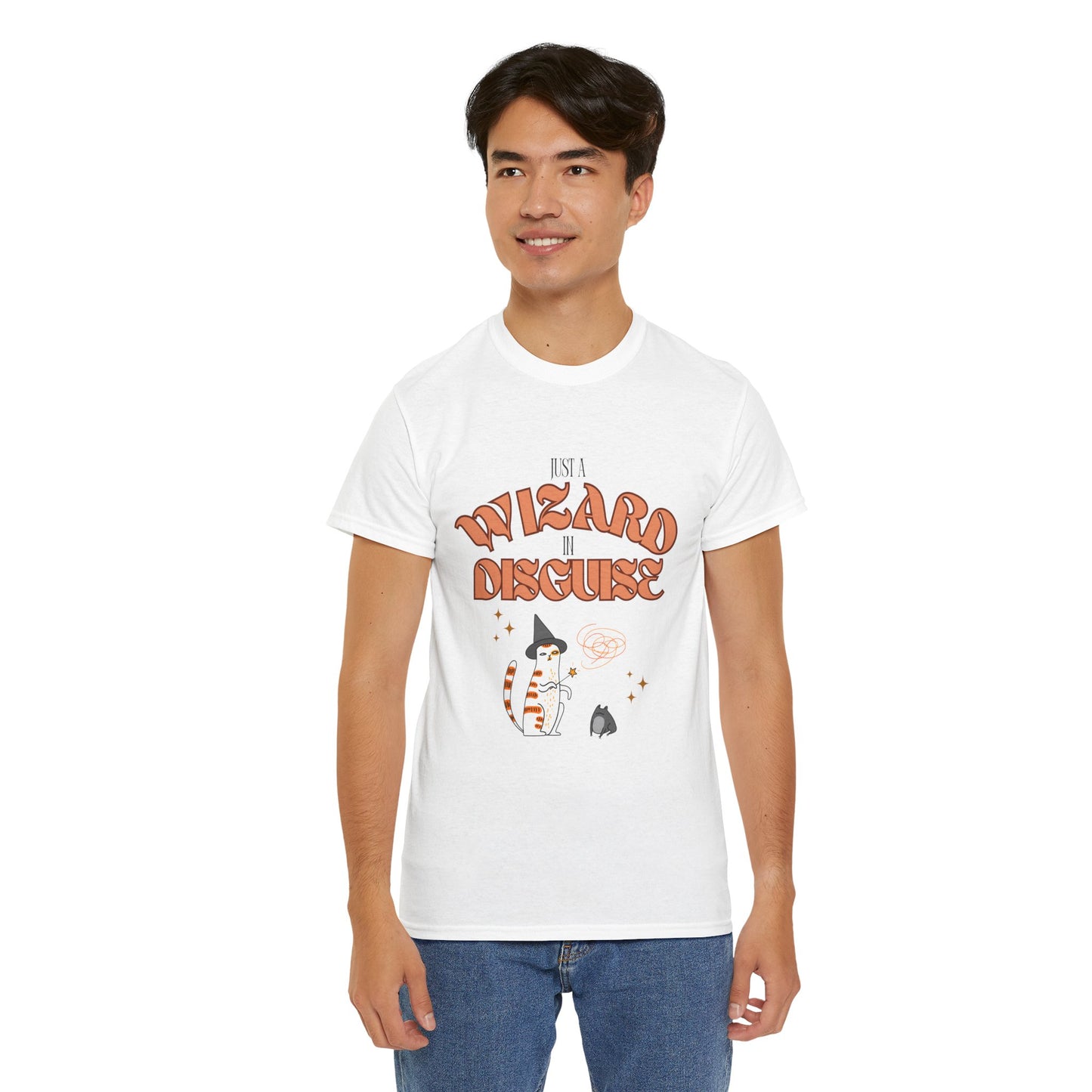 "Wizard in Disguise" Cat T-Shirt - White