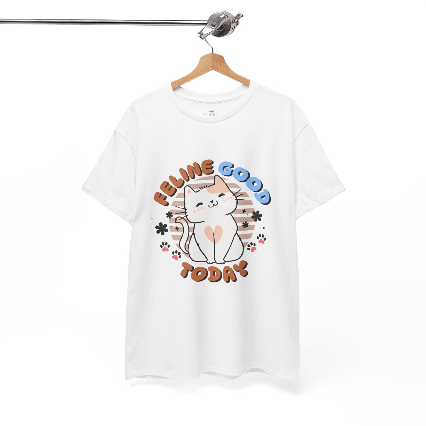 "Feline Good" Cat T-Shirt - White