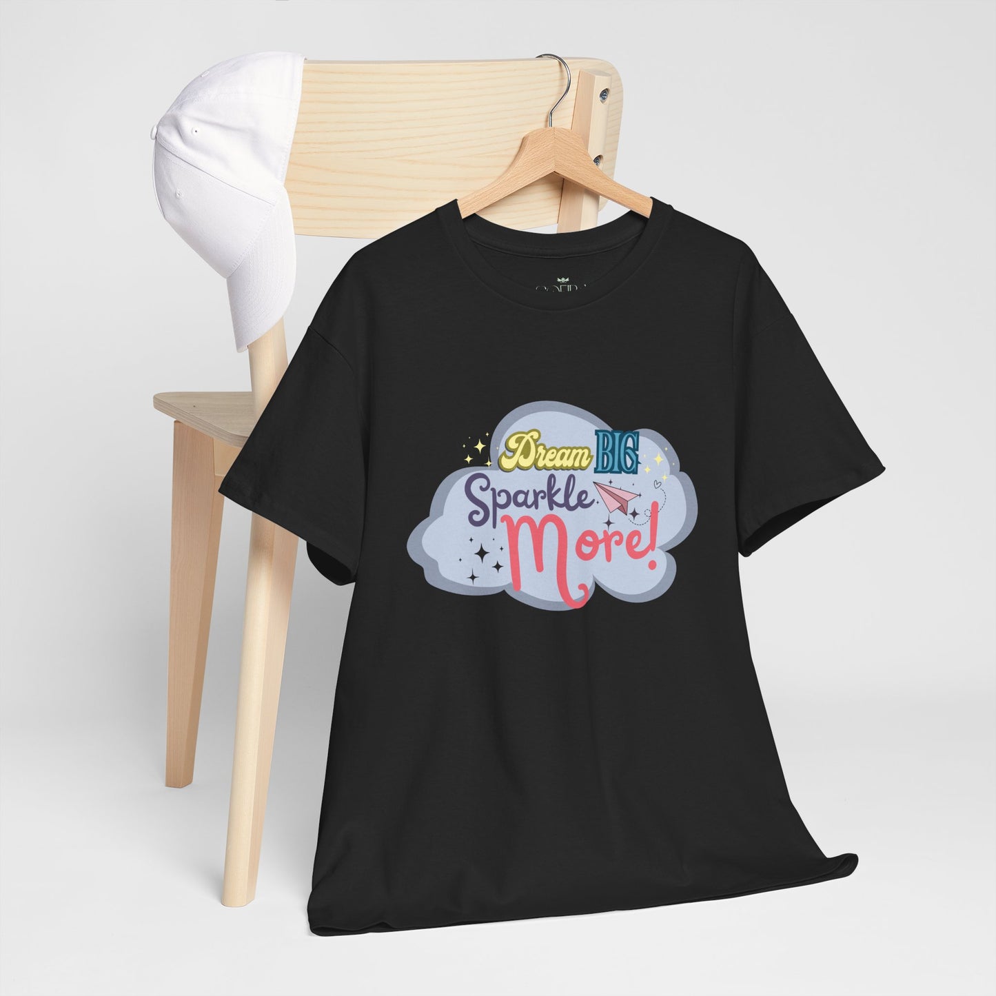 "Dream Big, Sparkle More" Fantasy T-Shirt - Black