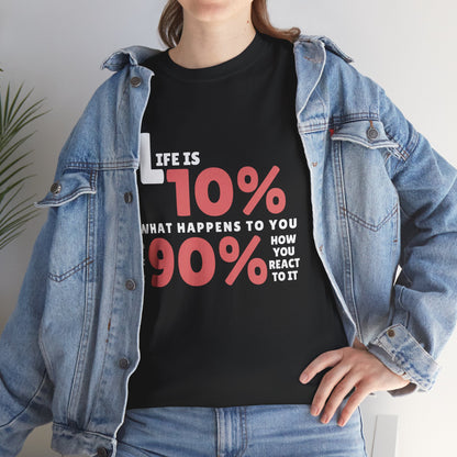 "90% Mindset" Motivational T-Shirt - Black