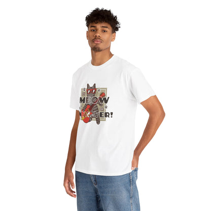 "Meow or Never" Cat T-Shirt - White