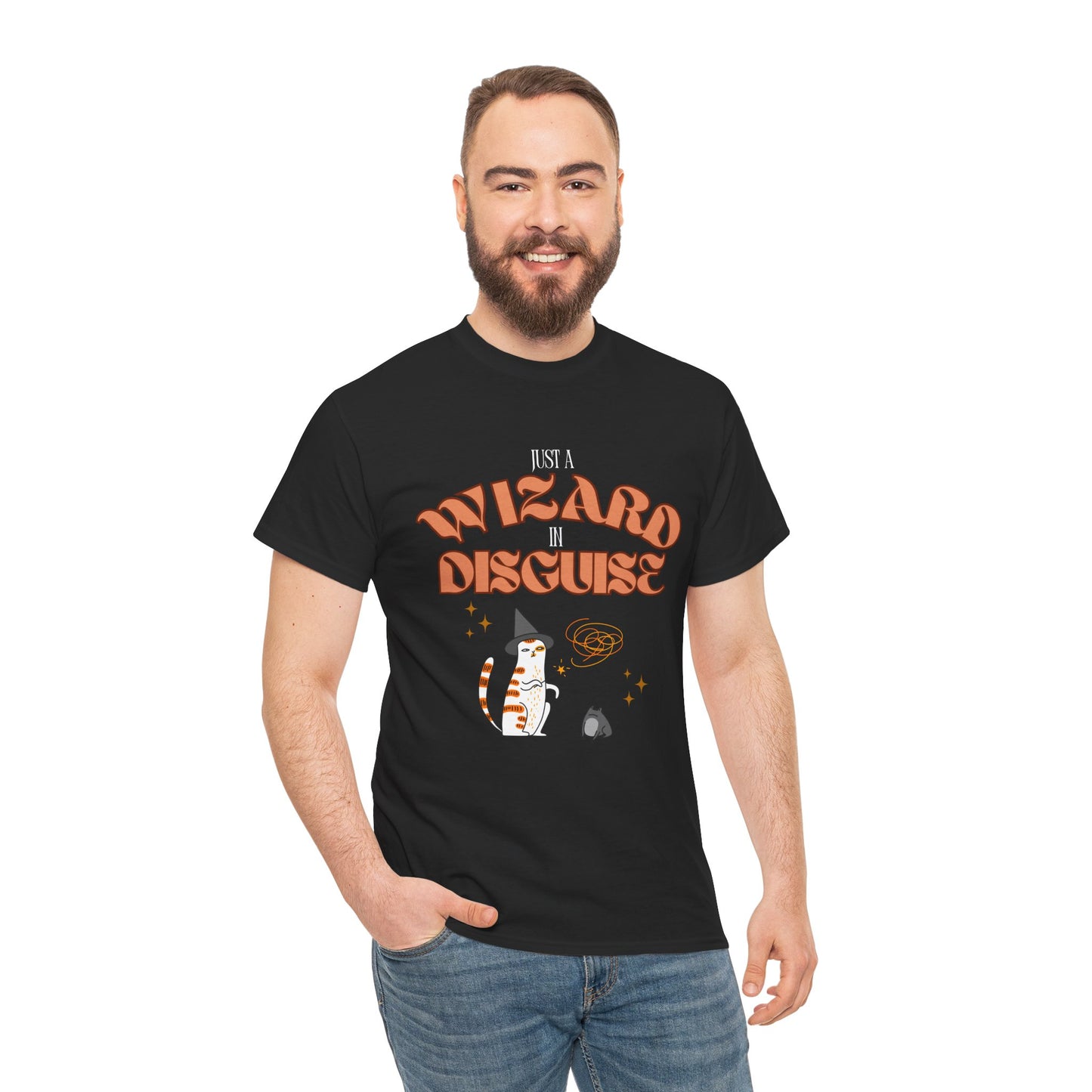 "Wizard in Disguise" Cat T-Shirt - Black