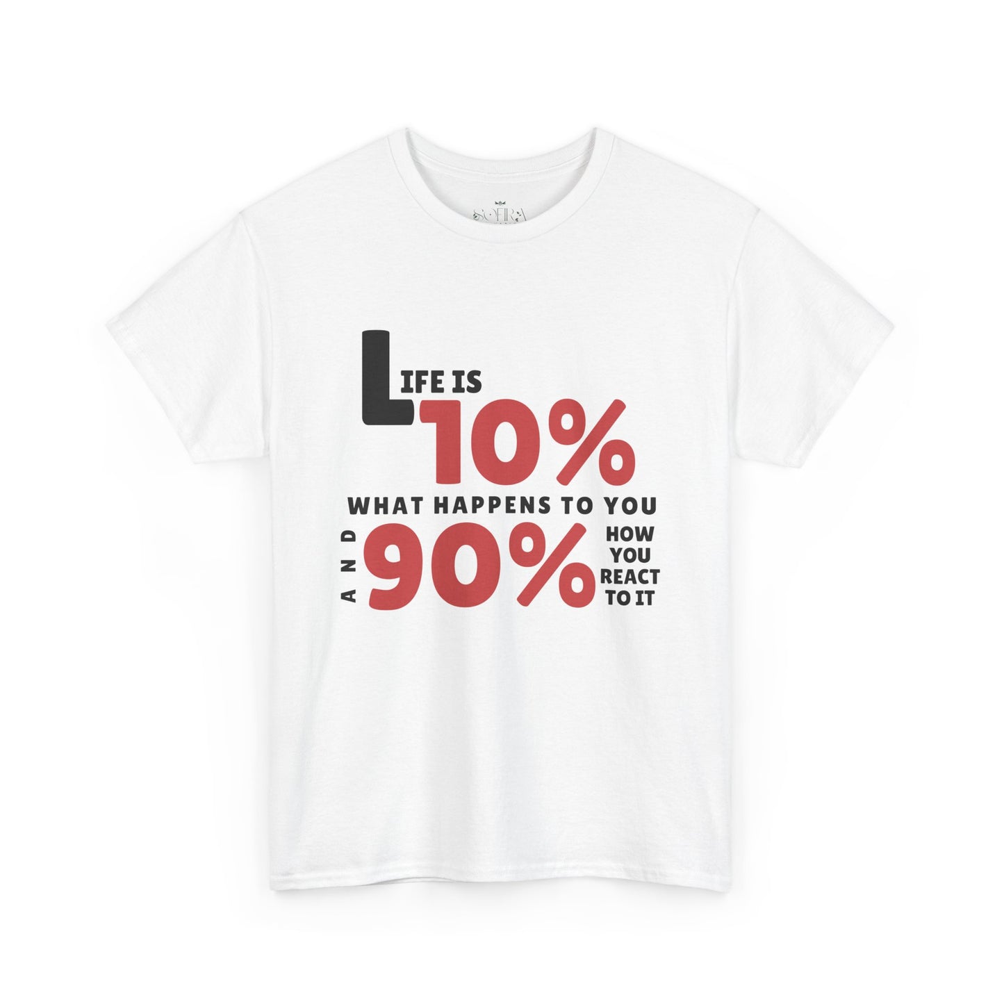 "90% Mindset" Motivational T-Shirt - White