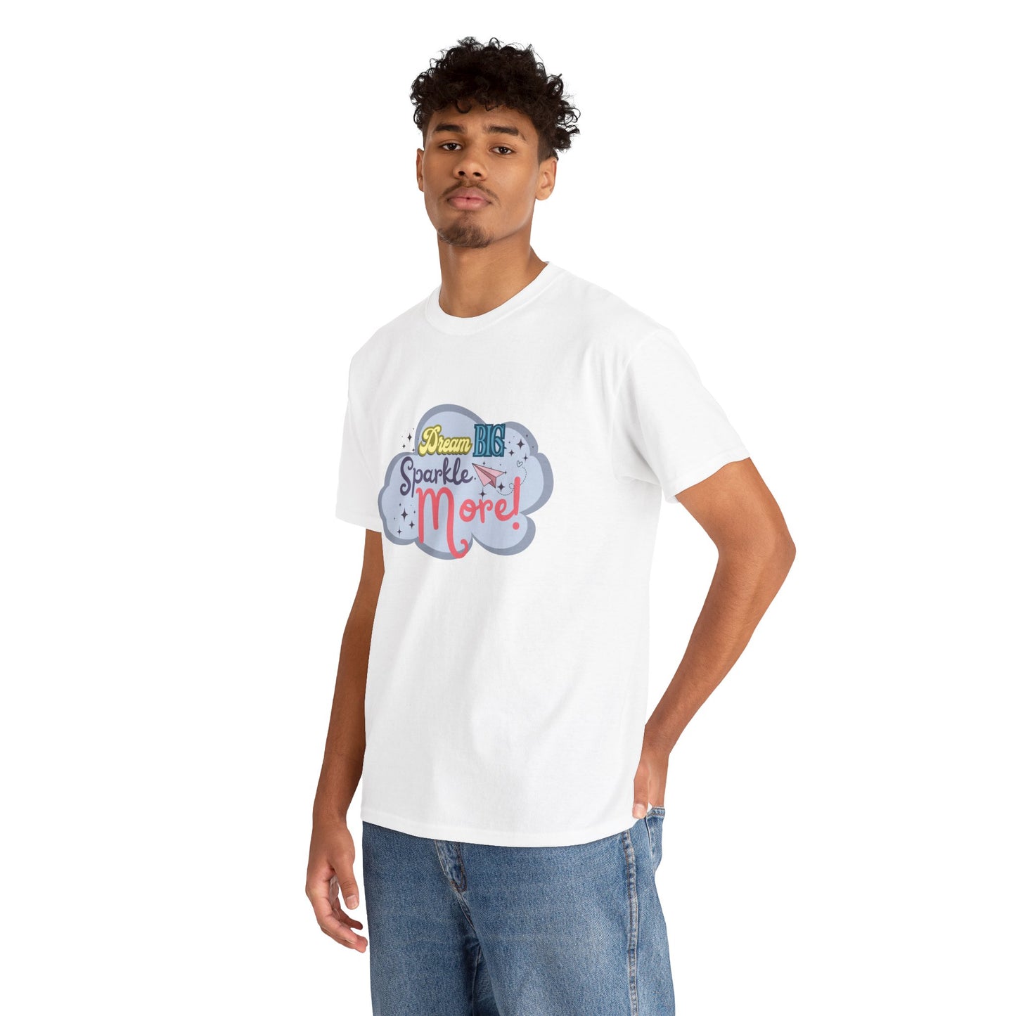 "Dream Big, Sparkle More" Fantasy T-Shirt - White