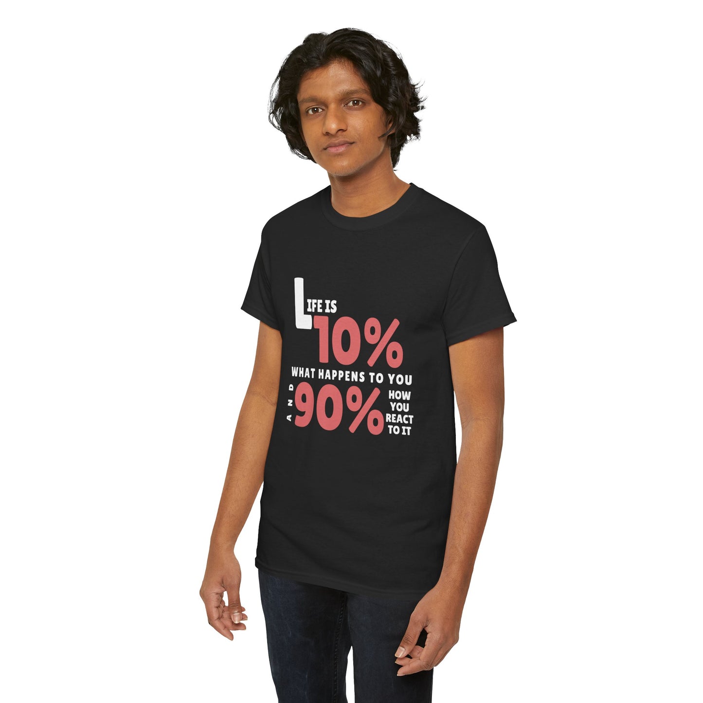 "90% Mindset" Motivational T-Shirt - Black