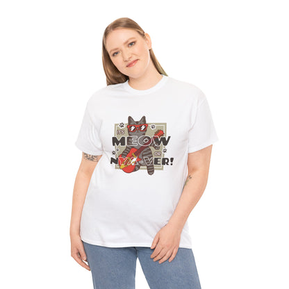 "Meow or Never" Cat T-Shirt - White